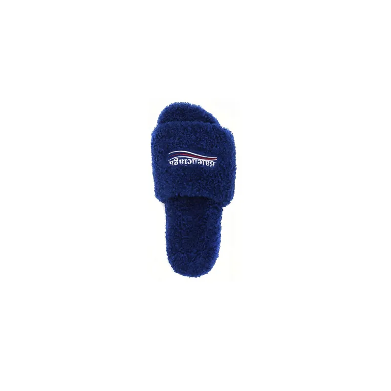  Balenciaga Furry Slide Blue 654747W2DO14096
