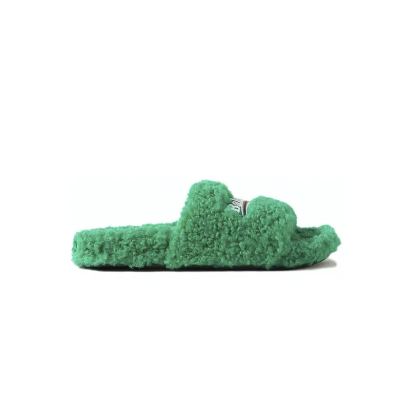 Balenciaga Furry Slide Green 654261W2DO13060