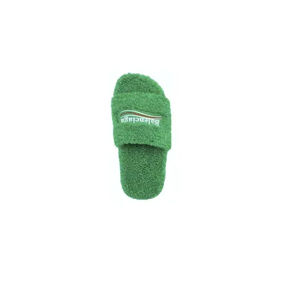 Balenciaga Furry Slide Green 654261W2DO13060 02