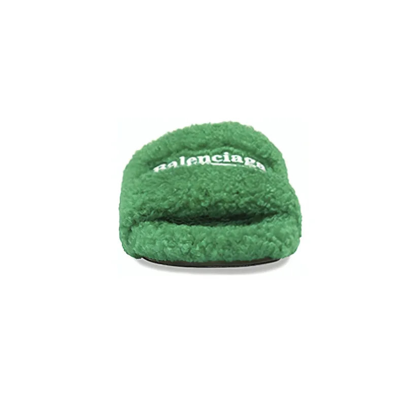 Balenciaga Furry Slide Green 654261W2DO13060