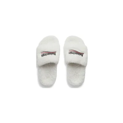 Balenciaga Furry Slide White 654261W2DO19906 02