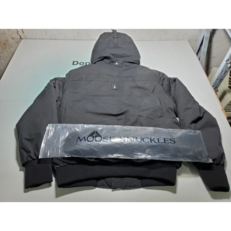  Moose Knuckles Original Ballistic Bomber Jacket Black Fur（NFC)