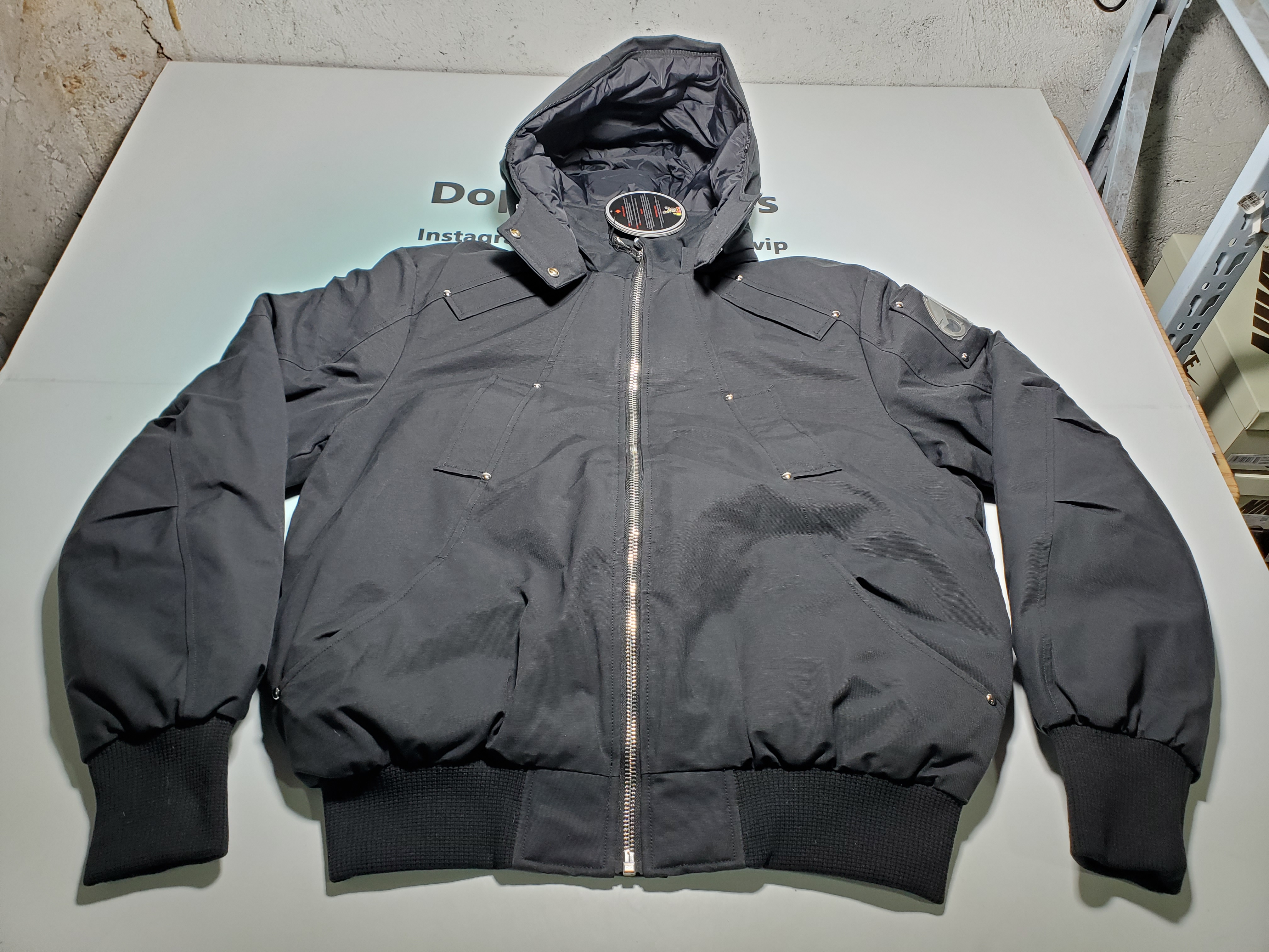 Moose Knuckles Original Ballistic Bomber Jacket Black Fur(NFC)