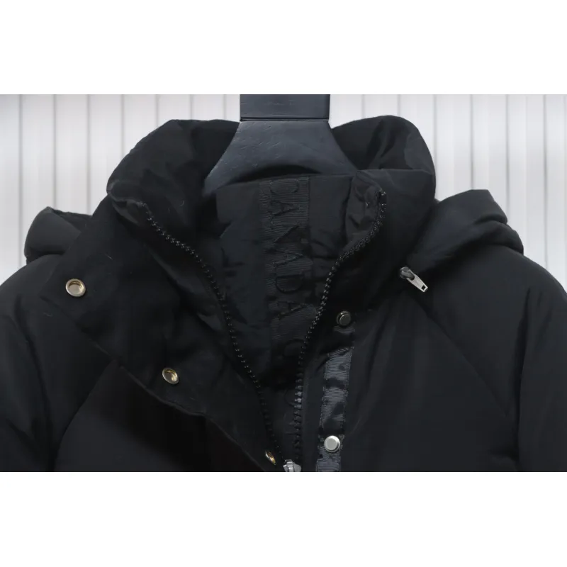 Canada Goose CG Cuffed Solid Color Zip Down Jacket Black 