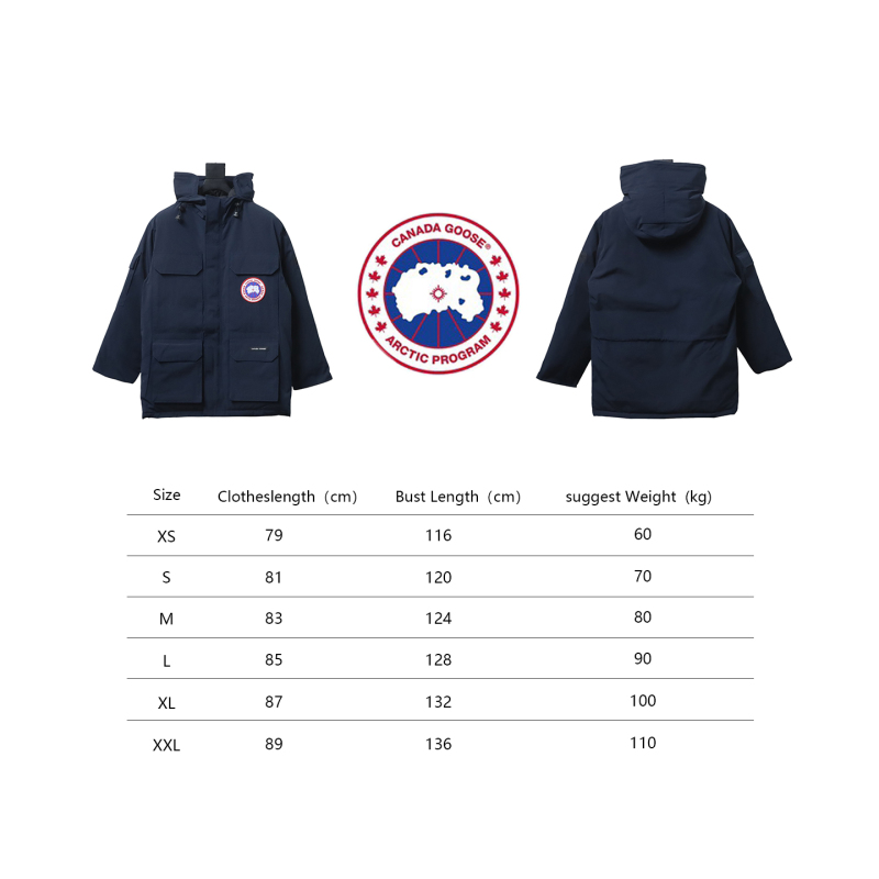 Canada Goose Down Jacket Navy  Blue