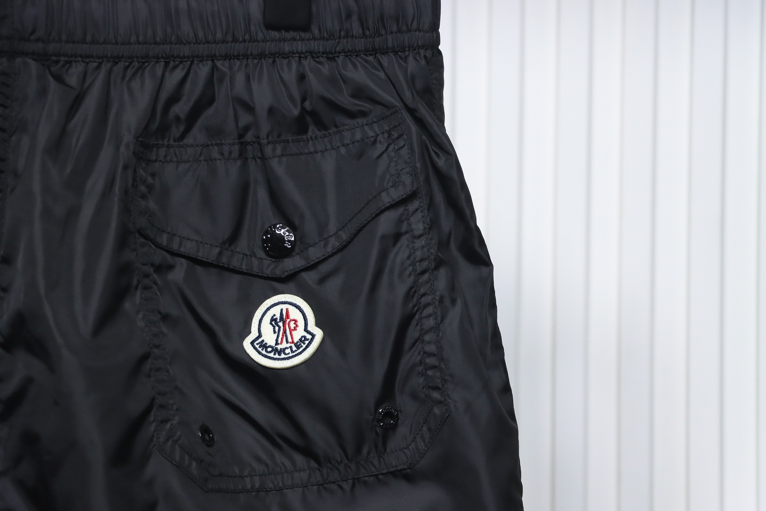 Moncler Classic Pocket Logo Woven Shorts Black