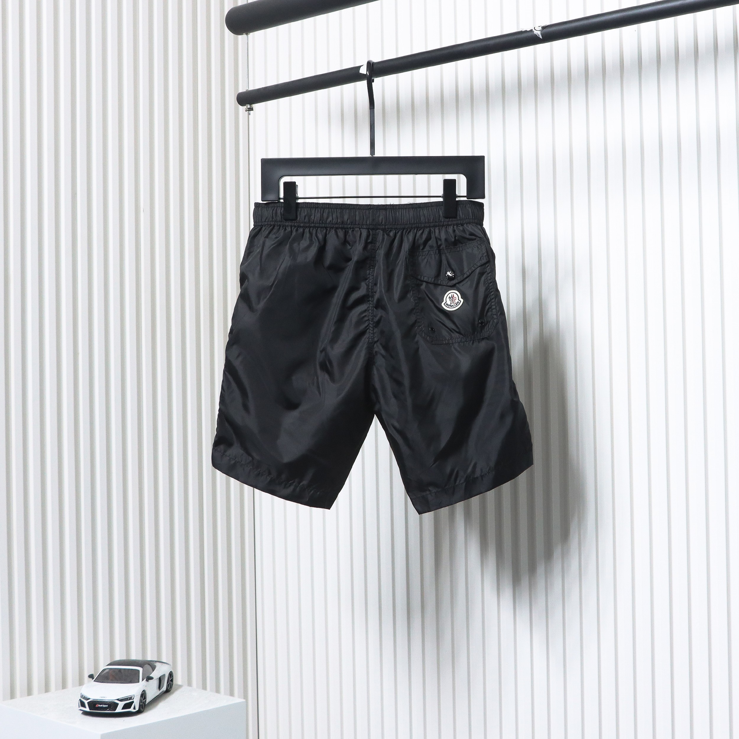 Moncler Classic Pocket Logo Woven Shorts Black