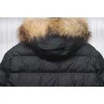 Moncler Mid-Length Hooded Hair Collar Button Down Jacket