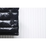Moncler stand up vest black flocked label down