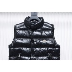 Moncler stand up vest black flocked label down