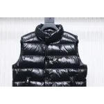 Moncler stand up vest black flocked label down