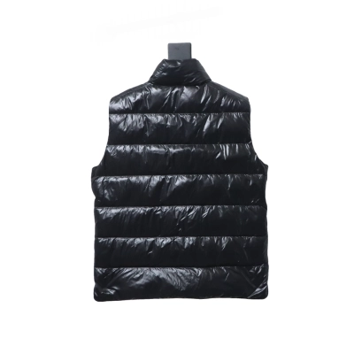 Moncler stand up vest black flocked label down 02