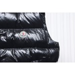 Moncler stand up vest black flocked label down