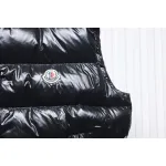 Moncler stand up vest black flocked label down