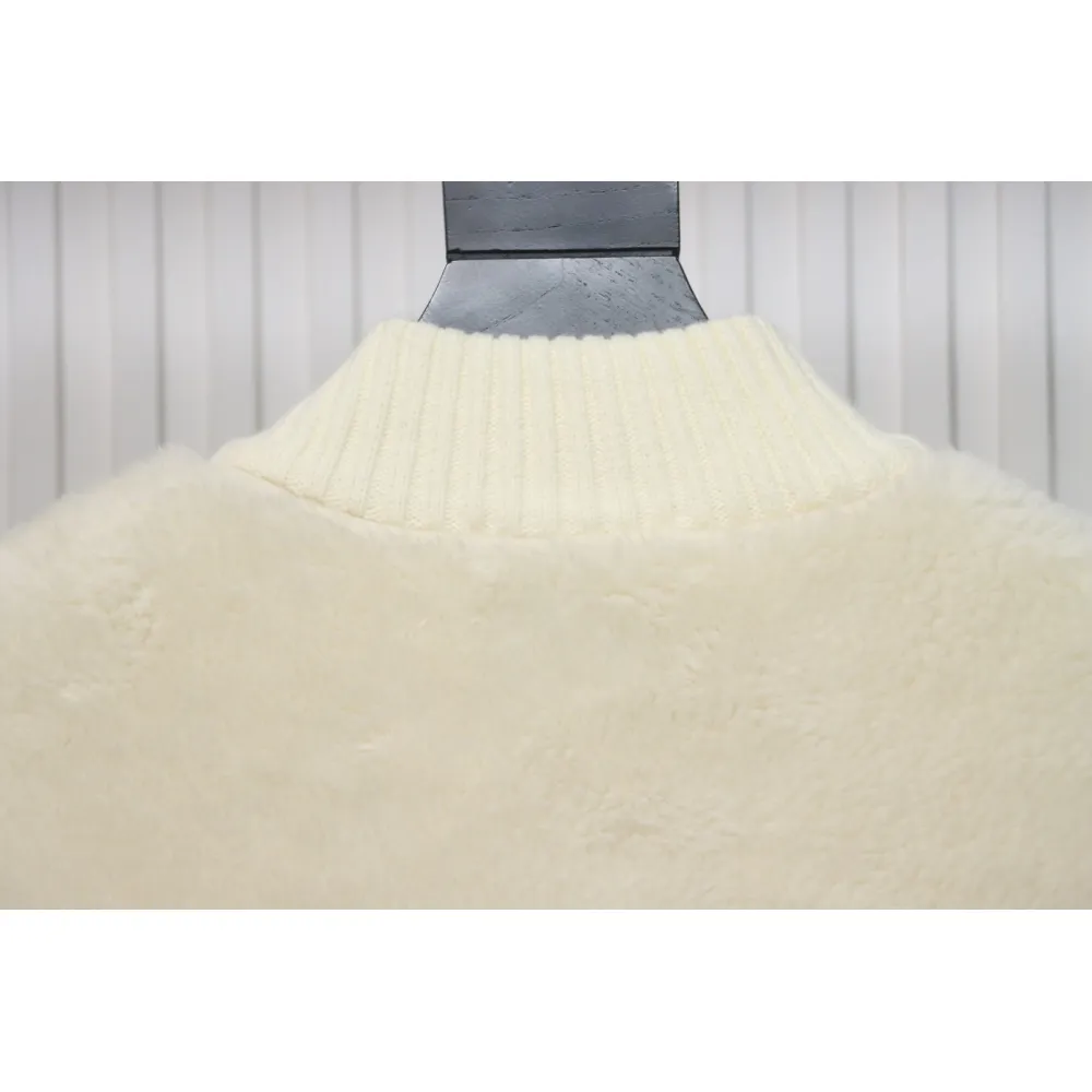  Moncler Sheepskin Wool Knit Wool Patchwork Collar Jacket