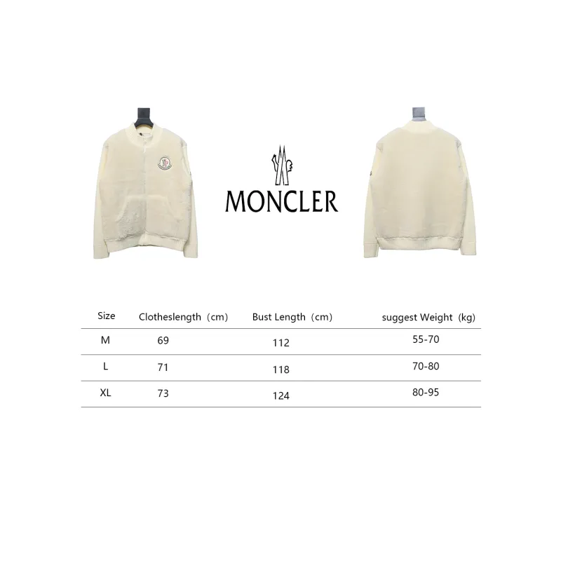  Moncler Sheepskin Wool Knit Wool Patchwork Collar Jacket
