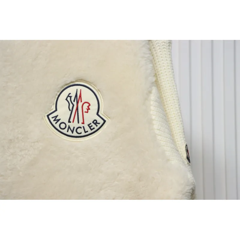  Moncler Sheepskin Wool Knit Wool Patchwork Collar Jacket