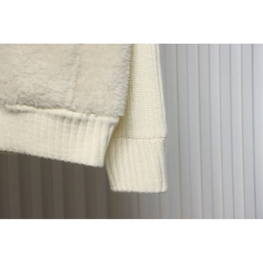  Moncler Sheepskin Wool Knit Wool Patchwork Collar Jacket
