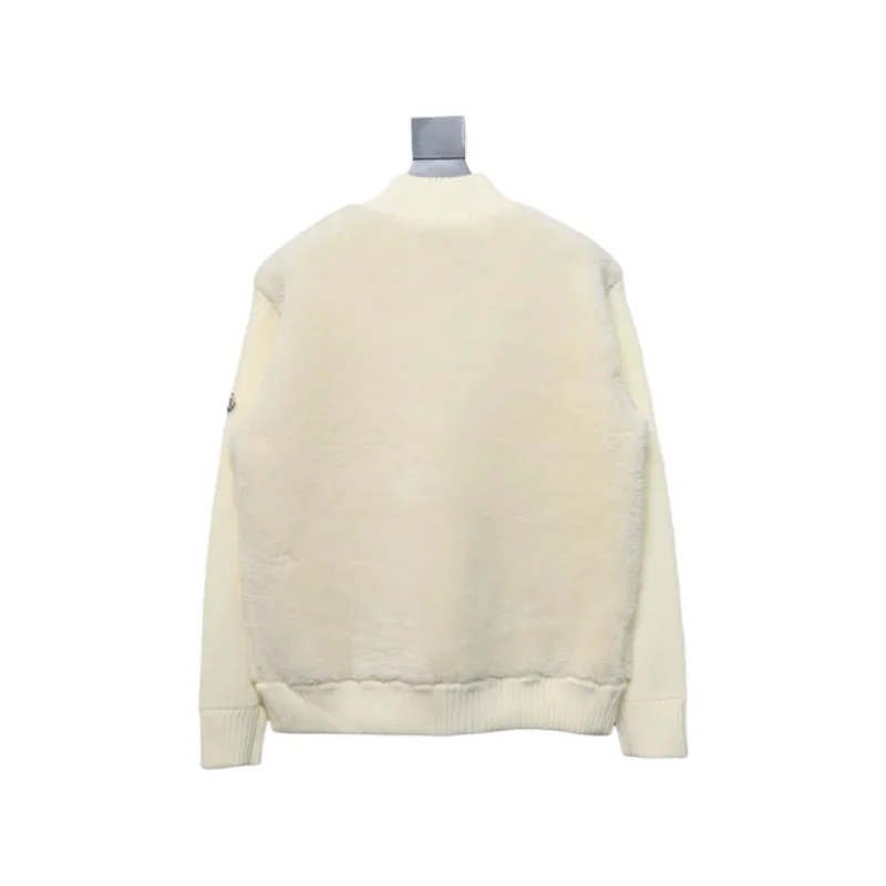  Moncler Sheepskin Wool Knit Wool Patchwork Collar Jacket