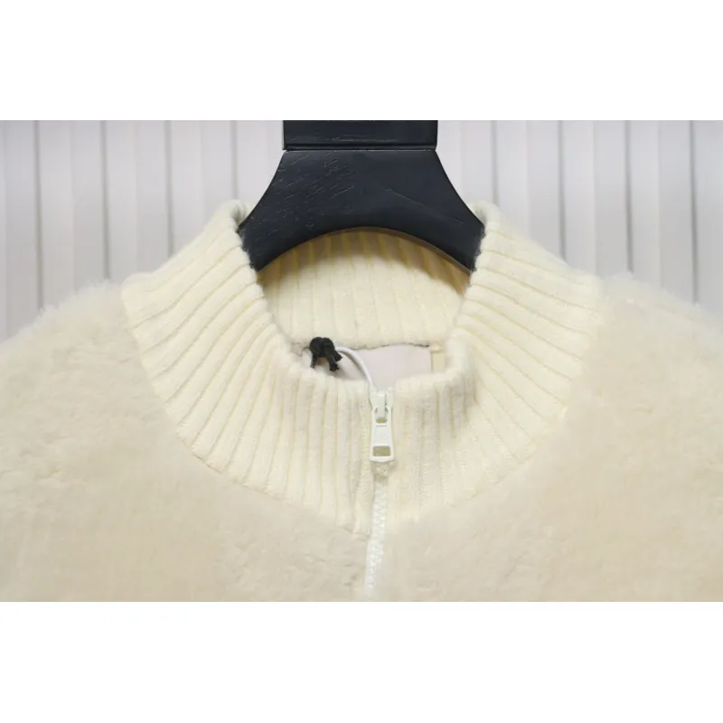  Moncler Sheepskin Wool Knit Wool Patchwork Collar Jacket