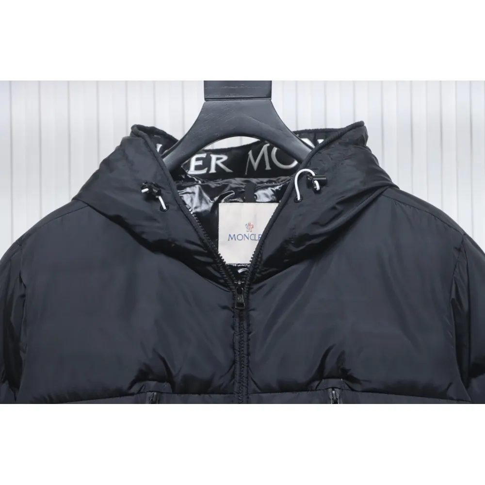 Moncler Embroidered Logo Down Jacket Black