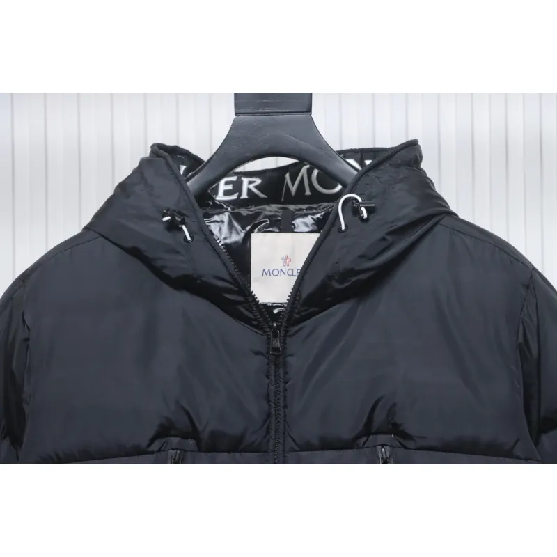 Moncler Embroidered Logo Down Jacket Black
