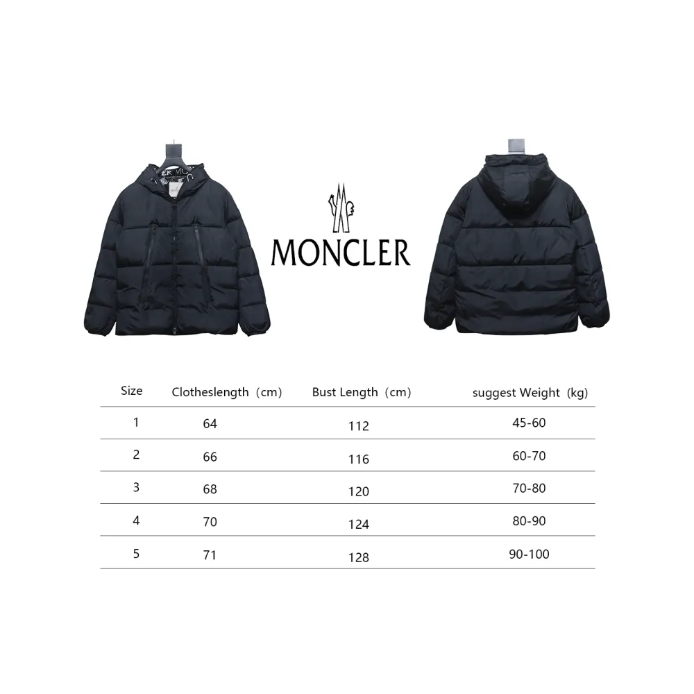 Moncler Embroidered Logo Down Jacket Black