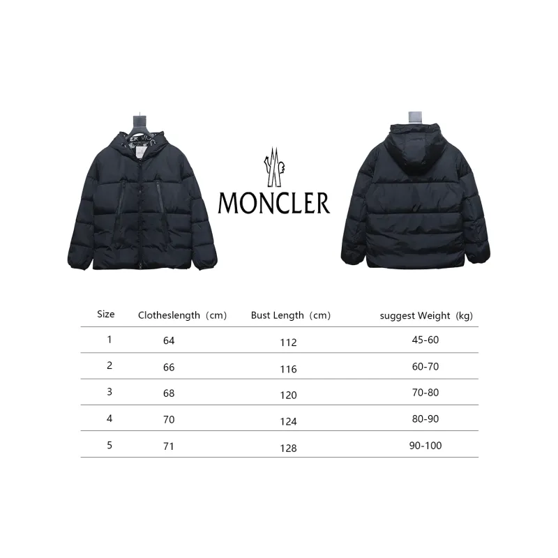 Moncler Embroidered Logo Down Jacket Black