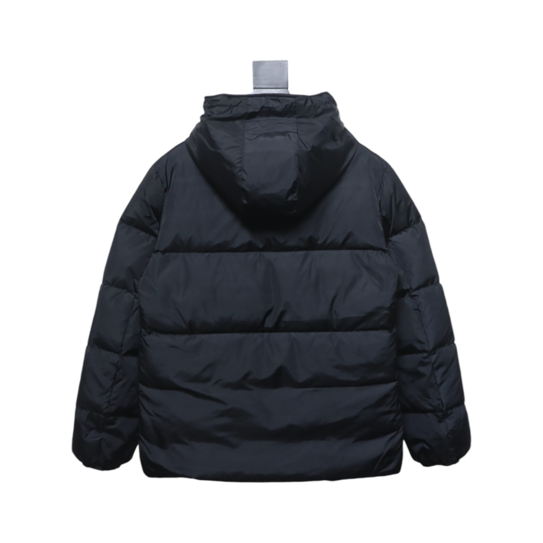 Moncler Embroidered Logo Down Jacket Black