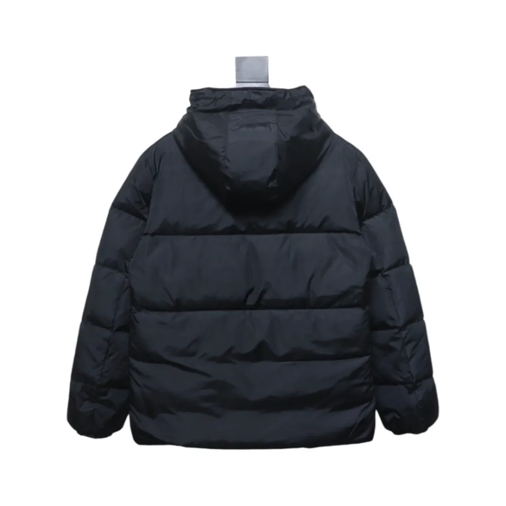 Moncler Embroidered Logo Down Jacket Black