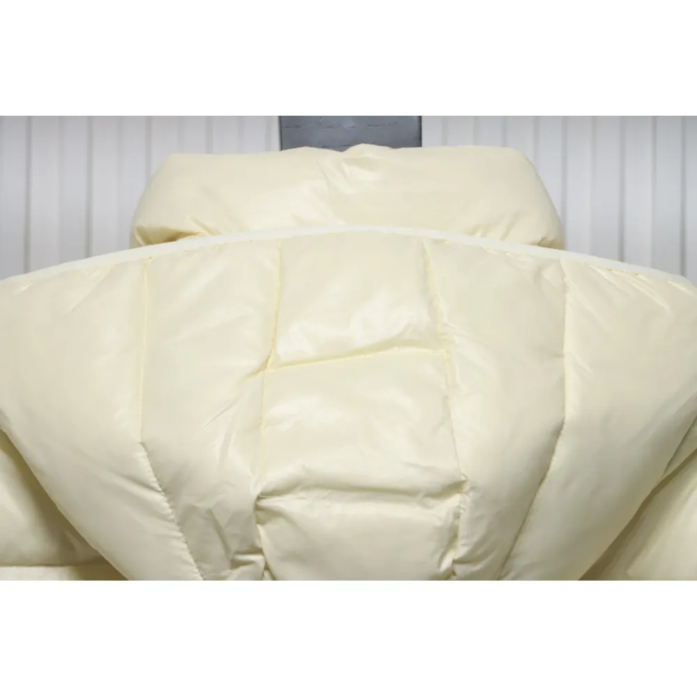 Moncler Women's Andro Detachable Hooded Short Glossy Down Jacket Cream White 