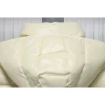 Moncler Women's Andro Detachable Hooded Short Glossy Down Jacket Cream White 