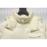 Moncler Women's Andro Detachable Hooded Short Glossy Down Jacket Cream White 