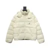 Moncler Women's Andro Detachable Hooded Short Glossy Down Jacket Cream White 