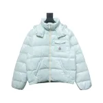 Moncler Women's Andro Detachable Hooded Short Glossy Down Jacket Macaroon Blue