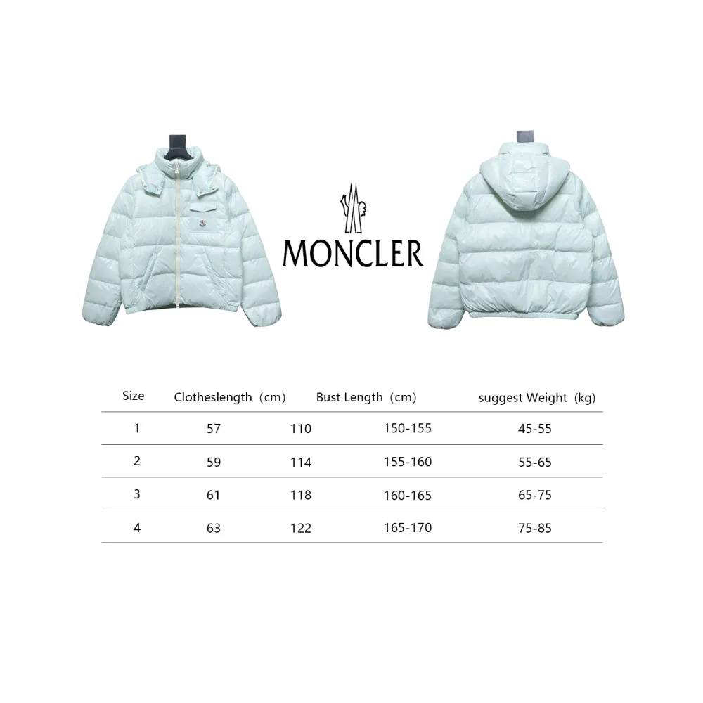 Moncler Women's Andro Detachable Hooded Short Glossy Down Jacket Macaroon Blue
