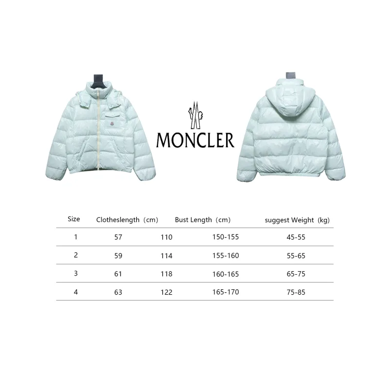 Moncler Women's Andro Detachable Hooded Short Glossy Down Jacket Macaroon Blue