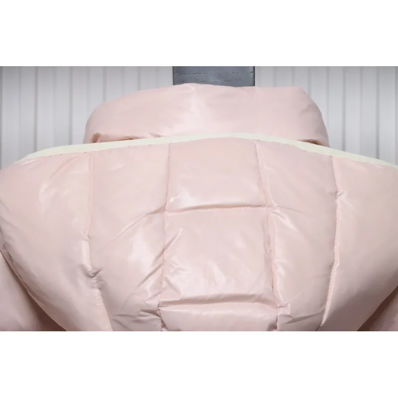 Moncler Women's Andro Detachable Hooded Short Glossy Down Jacket Sakura Pink