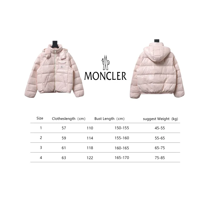 Moncler Women's Andro Detachable Hooded Short Glossy Down Jacket Sakura Pink
