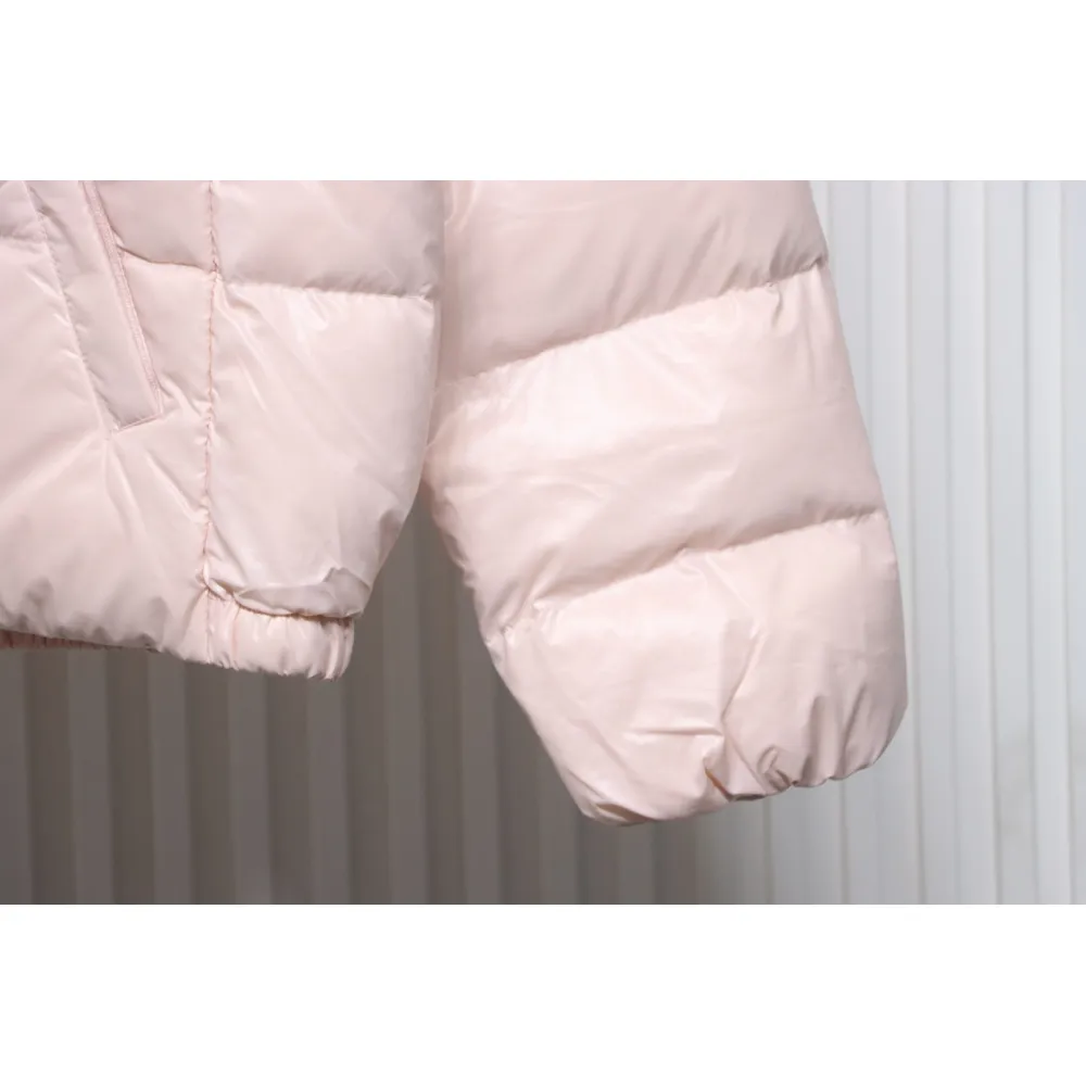 Moncler Women's Andro Detachable Hooded Short Glossy Down Jacket Sakura Pink