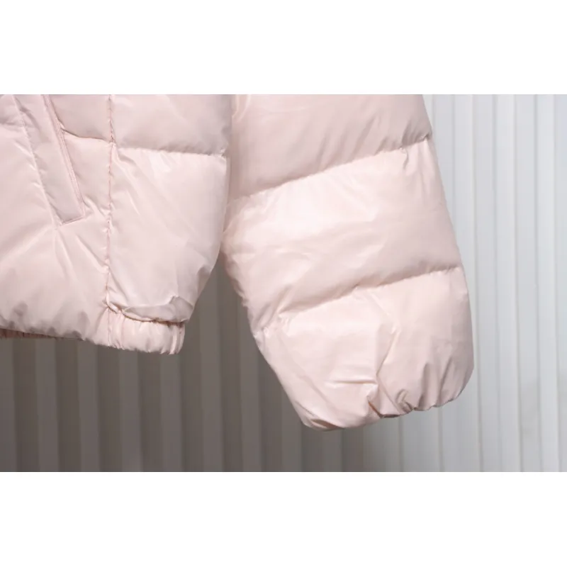 Moncler Women's Andro Detachable Hooded Short Glossy Down Jacket Sakura Pink