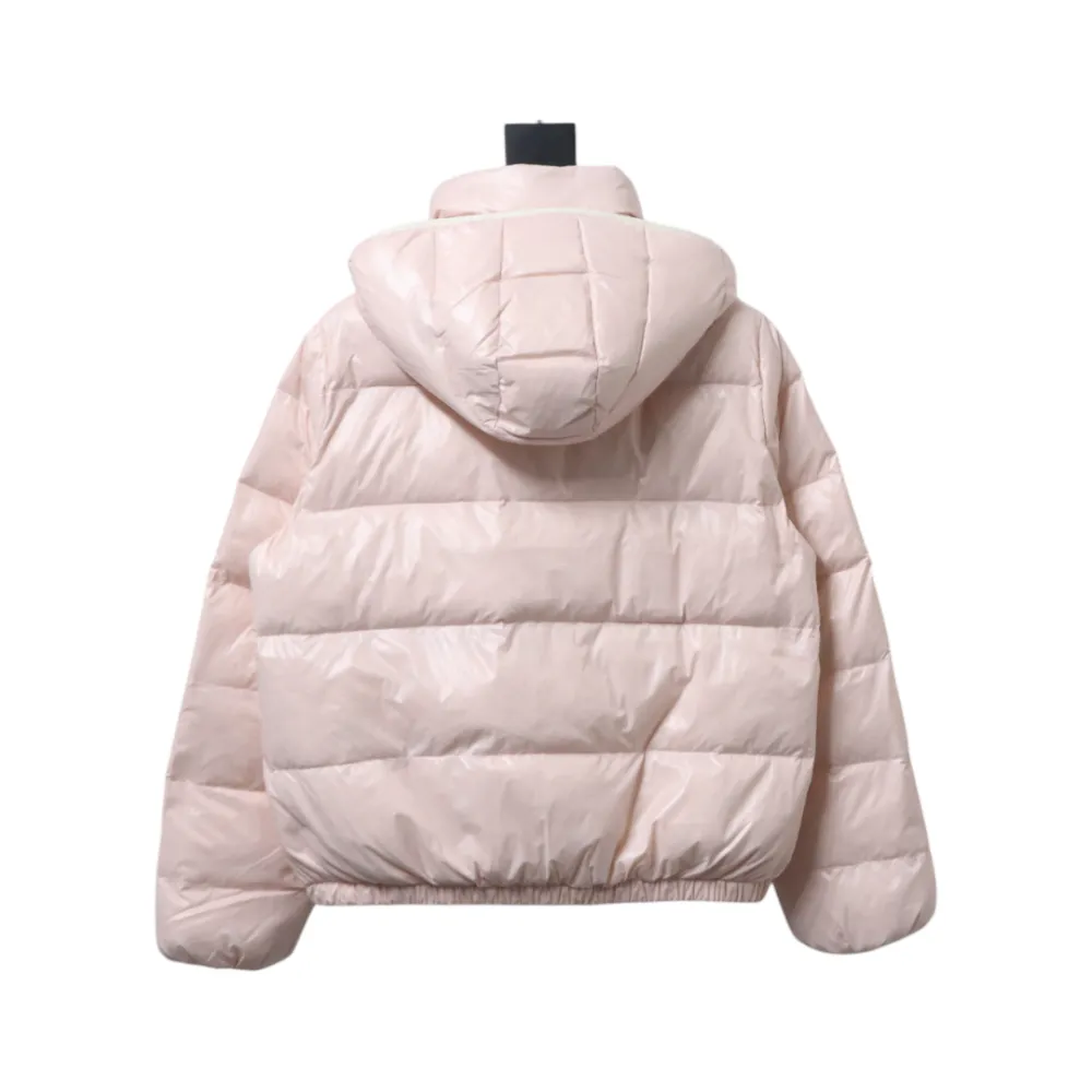 Moncler Women's Andro Detachable Hooded Short Glossy Down Jacket Sakura Pink