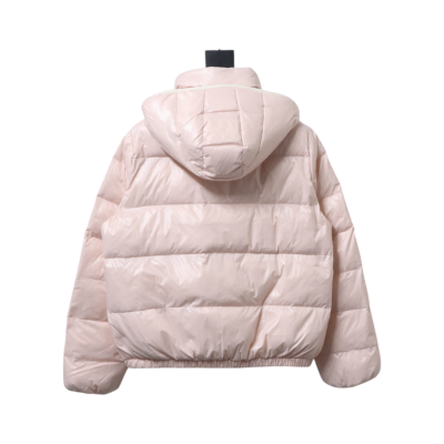 Moncler Women's Andro Detachable Hooded Short Glossy Down Jacket Sakura Pink 02