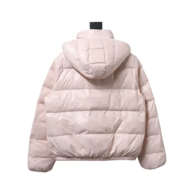 Moncler Women's Andro Detachable Hooded Short Glossy Down Jacket Sakura Pink 02