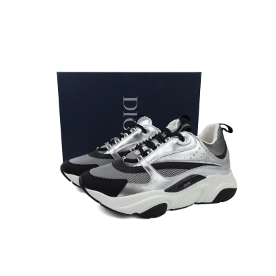 Dior B22 Sneakers  Black Grey Silver 02