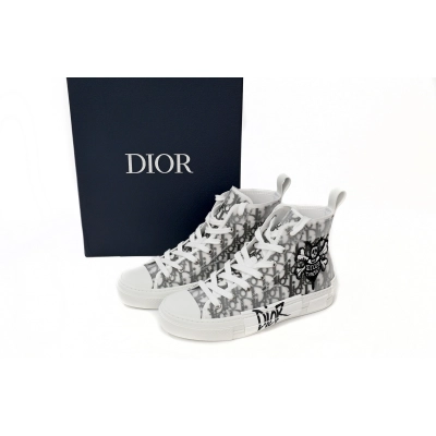 Dior B23 Oblique Hight Top Sneakers White 02