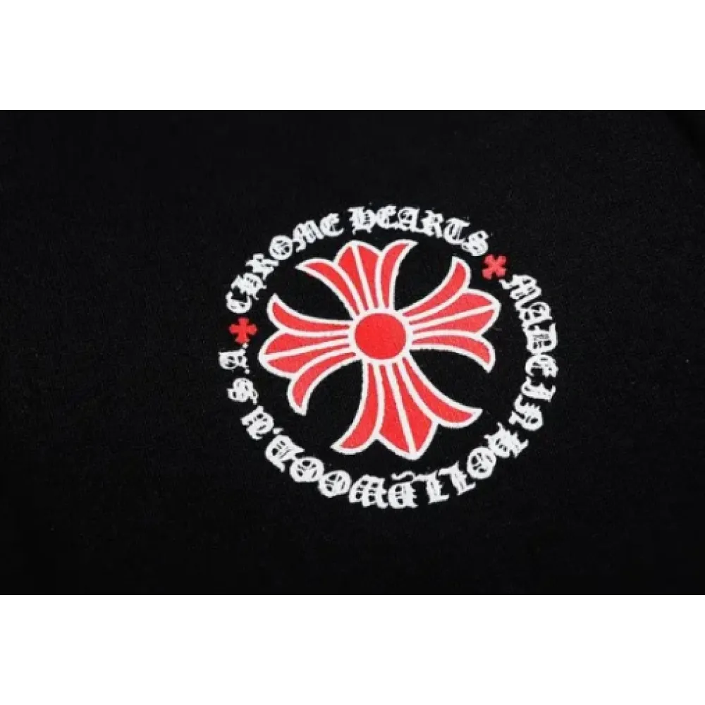 Chrome Hearts Made In Hollywood Plus Cross Zip Up Hoodie Black/Red