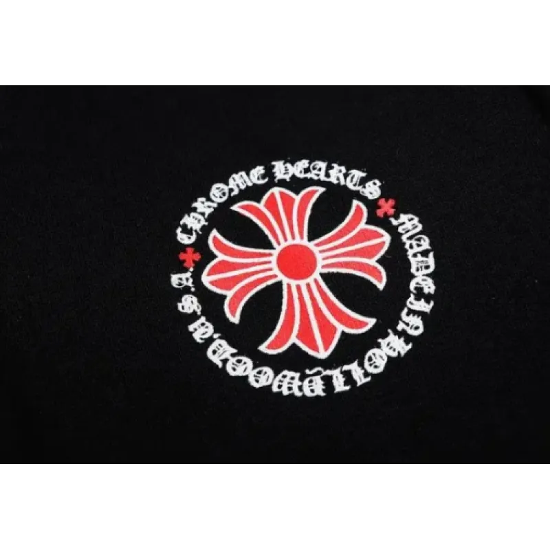 Chrome Hearts Made In Hollywood Plus Cross Zip Up Hoodie Black/Red
