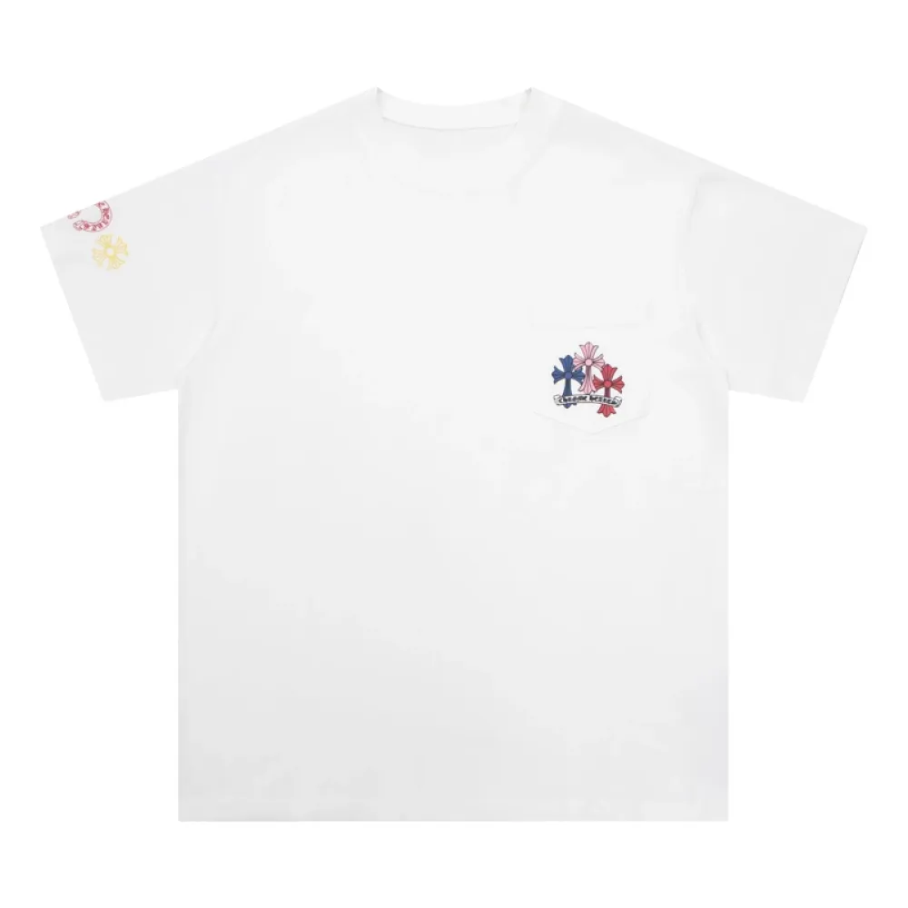 Chrome Hearts Multi Color Cross Cemetery T-shirt White