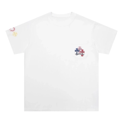 Chrome Hearts Multi Color Cross Cemetery T-shirt White 01